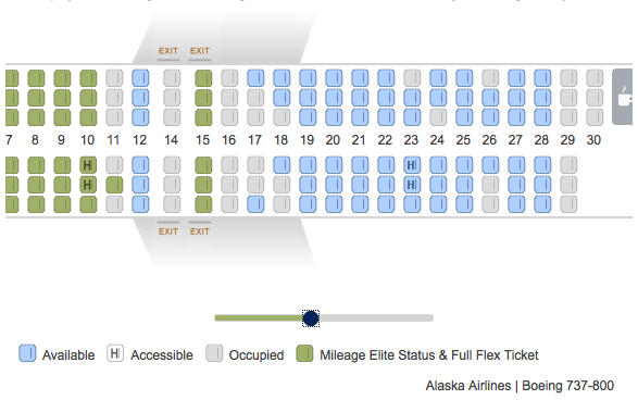 Alaska Air Flight Seat Map