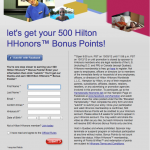 500 Free Hilton HHonor Points